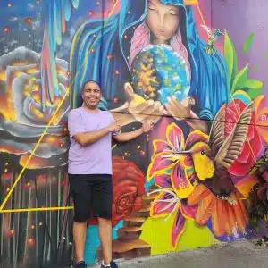 Things to do in Medellin – colorful street art mural in Comuna 13